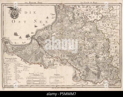 N/A. Eesti : Ludwig August Mellin, 'Atlas von Liefland, oder von den Gouvernementern beyden u. Herzogthümern Ehstland Lief- und, und der Provinz Oesel'. English : 'ce travail contenant 14 cartes est le premier Atlas complet de la Lettonie et l'Estonie. Le compilateur de l'atlas, le comte Ludwig August Mellin (1754-1835), était un Allemand de la Baltique qui est né à Tuhala, l'Estonie, alors une province de l'Empire russe. Lors d'une visite à Riga en 1782, le Prince Paul de Russie aurait demandé à voir une carte montrant l'emplacement de la division de la Livonienne armée russe. Quand il s'avérait qu'un tel site existait, M Banque D'Images