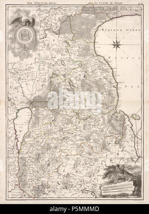 N/A. Eesti : Ludwig August Mellin, 'Atlas von Liefland, oder von den Gouvernementern beyden u. Herzogthümern Ehstland Lief- und, und der Provinz Oesel'. 1798. Août 1754 Ludwig Mellin (1835) 148-von Liefland Atlas 6 Banque D'Images