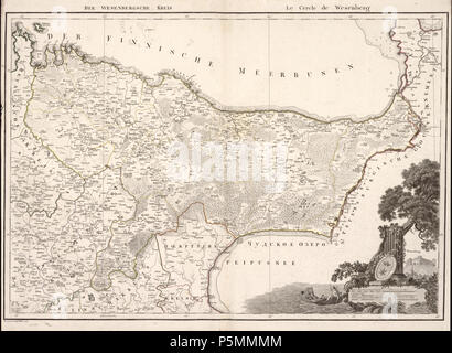 N/A. Eesti : Ludwig August Mellin, 'Atlas von Liefland, oder von den Gouvernementern beyden u. Herzogthümern Ehstland Lief- und, und der Provinz Oesel'. English : 'ce travail contenant 14 cartes est le premier Atlas complet de la Lettonie et l'Estonie. Le compilateur de l'atlas, le comte Ludwig August Mellin (1754-1835), était un Allemand de la Baltique qui est né à Tuhala, l'Estonie, alors une province de l'Empire russe. Lors d'une visite à Riga en 1782, le Prince Paul de Russie aurait demandé à voir une carte montrant l'emplacement de la division de la Livonienne armée russe. Quand il s'avérait qu'un tel site existait, M Banque D'Images