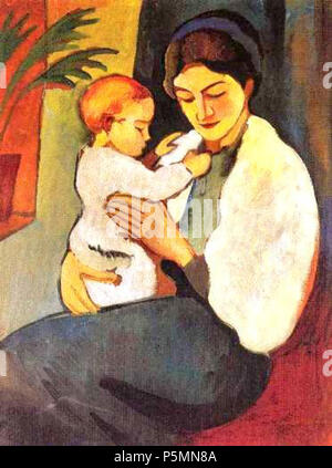 N/A. Anglais : Mère et enfant (Elisabeth Macke)) . vers 1911. August Macke (1887-1914) Noms alternatifs August Macke Robert Ludwig Description peintre allemand Date de naissance/Décès 3 Janvier 1887 26 septembre 1914 Lieu de naissance/décès Meschede (Westfalen) Perthes-les-Hurlus (Champagne) lieu de travail München, Bonn, Paris, Hilterfingen am Thuner Voir contrôle d'autorité : Q33981 VIAF:19686273 ISNI:0000 0001 2122 9785 ULAN:500007945 RCAC:n:NLA50040893 35319495 150 WorldCat August Macke - Mère et Enfant Banque D'Images