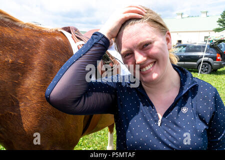 Championne de saut Banque D'Images