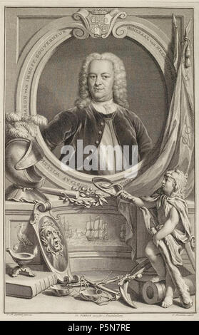N/A. Grafik aus dem Klebeband Nr. der 1 Waldeckschen Hofbibliothek Fürstlich Arolsen Motiv : Gustaaf Willem van Imhoff, Generalgouverneur von Niederländisch-Indien . Entre 1742 et 1744. Jan Maurits Quinkhard, 1742 Nicolaas Verkolje Maler, Zeichner Jacobus Houbraken, 131 Stecher Arolsen Klebeband 01571 Banque D'Images