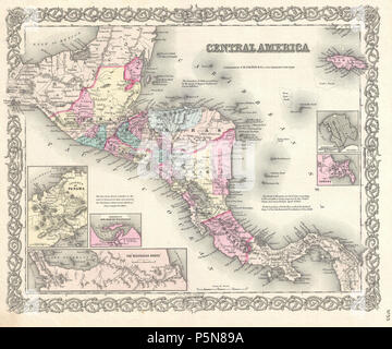 1855 Colton Site de l'Amérique centrale et de la Jamaïque - Geographicus - CentralAmerica-colton-1855. Banque D'Images