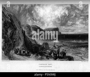 N/A. Clovelly Bay. Gravure de William Miller après J M W Turner, publié dans une vue pittoresque sur la côte sud de l'Angleterre à partir de dessins réalisés principalement par J.M.W. Turner, R.A. et gravé par W.B. Cooke, George Cooke et d'autres éminents graveurs, John et Arthur Arch, London 1826 . 1826. William Miller (1796-1882) Noms alternatifs William Frederick J Miller, William Frederick, J Miller graveur écossais Description Date de naissance/décès 28 MAI 1796 20 janvier 1882 Lieu de naissance/décès Sheffield Édimbourg contrôle d'autorité : Q2580014 VIAF:75215312 ISNI:0000 0000 6708 7623 Banque D'Images