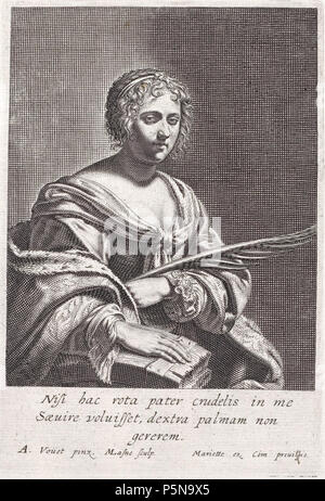 N/A. Grafik aus dem Klebeband Nr.13 der Fürstlich Waldeckschen Gemäldes Hofbibliothek Arolsen Reproduktion einer von Aubin Vouet : Die hl. Katharina 'Nisi hac rota pater crudelis…' . 17e siècle. Après Aubin Vouet (1595-1641) Noms alternatifs ; Aubin Vouet s'en alla ; Aubin Vonet Description peintre français Date de naissance/Décès 13 Juin 1595 1 mai 1641 Lieu de naissance/décès lieu de travail Paris Paris Rome (1625) ; Paris (1625-1641) le contrôle d'autorité : Q2870616 VIAF:30925364 ISNI:0000 0000 6631 1160 ULAN:500029914 RCAC:n83306090 Bibliothèque ouverte:OL632445UN WorldCat Michel Lasne (c.1590-166 Banque D'Images