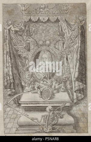 N/A. Grafik aus dem Klebeband Nr. 16 ("Leichbegängnisse Waldeckschen") der Fürstlich Hofbibliothek Arolsen Motiv : Sarkophag (und Katafalk) des Franz Alexander von Nassau-Hadamar . entre 16ème et 19ème siècle. 139 Inconnu 045 16 Klebeband Arolsen Banque D'Images