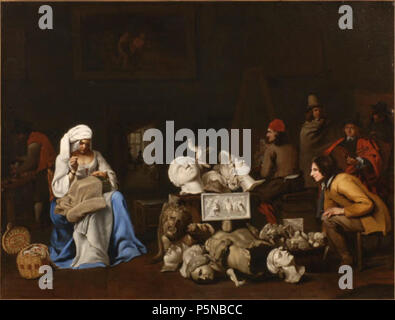 140 Michael Sweerts (après ) - un studio d'artiste avec une femme couture Banque D'Images