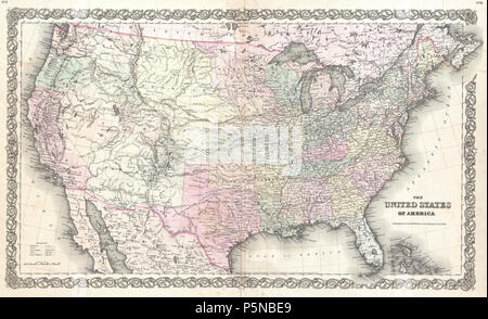 1855 Colton Carte des États-Unis - États-Unis - Geographicus-colton-1855. Banque D'Images