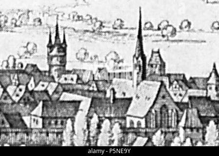 161 Bad Kreuznach 1645 Détail Stadtplan Franziskanerkloster Banque D'Images