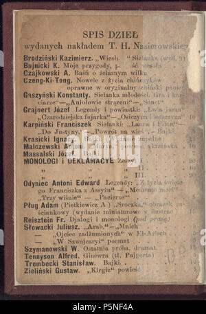 N/A. Bajki, wydanie T. H. Nasierowski . 1893. Adam Mickiewicz (1798-1855) Nom de naissance Autres noms : Bernard Adam Mickiewicz Belarusian-Lithuanian Description Professeur, poète, journaliste d'opinion, dramaturge, essayiste et traducteur Date de naissance/décès 24 Décembre 1798 26 novembre 1855 Lieu de naissance/mort Zavosse Istanbul 1818 1855 période de travail de contrôle d'autorité : Q79822:64009368 ISNI VIAF:0000 0001 2136 3458 RCAC:n80050378 ALN:35350725 MusicBrainz:9441fd78-1EA5-4f8b-9db3-b19f52632ffd Bajki WorldCat 163 (044) Adam Mickiewicz Banque D'Images