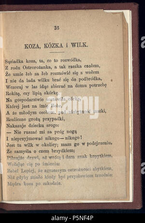 N/A. Bajki, wydanie T. H. Nasierowski . 1893. Adam Mickiewicz (1798-1855) Nom de naissance Autres noms : Bernard Adam Mickiewicz Belarusian-Lithuanian Description Professeur, poète, journaliste d'opinion, dramaturge, essayiste et traducteur Date de naissance/décès 24 Décembre 1798 26 novembre 1855 Lieu de naissance/mort Zavosse Istanbul 1818 1855 période de travail de contrôle d'autorité : Q79822:64009368 ISNI VIAF:0000 0001 2136 3458 RCAC:n80050378 ALN:35350725 MusicBrainz:9441fd78-1EA5-4f8b-9db3-b19f52632ffd Bajki WorldCat 163 (041) Adam Mickiewicz Banque D'Images