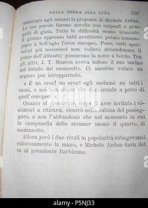 N/A. Photo du livre 'Dalla Terra Alla Luna', imprimé en 1880. . Jules Verne (1828-1905) Noms alternatifs Jules Gabriel Verne écrivain français Description Date de naissance/Décès 8 Février 1828 24 mars 1905 Lieu de naissance/décès Nantes Amiens période de travail 1850- Contrôle d'autorité : Q33977 VIAF:76323989 ISNI:0000 0001 2140 0562 ULAN:500253402 RCAC:n:NLA79064013 35580378 406 WorldCat Dalla Terra alla Luna - 159 Banque D'Images