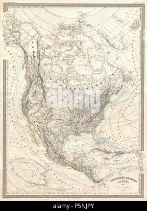 1857 Dufour Carte Amérique du Nord - Amérique du Nord - Geographicus-dufour-1857. Banque D'Images