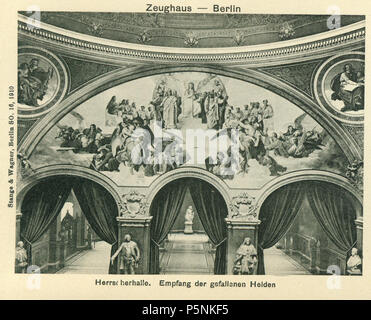 N/A. Anglais : Berlin, Ruhmeshalle Deutsch : Berlin, Ruhmeshalle im Zeughaus : "Die Helden der deutschen Geschichte, die an dem Ausbau des alten Reiches und als des Vorläufers Preußens, des neuen Kaiserreiches, cours, haben sich um den scharen Unsterblichkeit der Genius : Hermann der Cherusker, Karl der Große, Arnulf von Kärnten, Friedrich Barbarossa, Friedrich II., Heinrich der Finkler, Otto der Große, Heinrich VI., dahinter sowie auf hohem Rundsitze der Große Kurfürst, Friedrich Wilhelm III., Derfflinger, Joachim Hans von Zieten, Seydlitz, Blücher, Scharnhorst, Gneisenau und Theodor Körne Banque D'Images