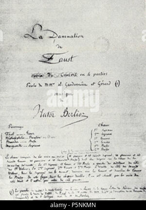 N/A. Première page du manuscrit original de La Damnation de Faust par le compositeur français Hector Berlioz . en 1846. Hector Berlioz (1803-1869) Louis Autres noms Description Hector Berlioz compositeur français, journaliste, chef d'orchestre, écrivain, critique musical et autobiographer Date de naissance/décès 11 Décembre 1803 8 mars 1869 Lieu de naissance/mort La Côte-Saint-André lieu de travail Paris Rome, Paris contrôle d'autorité : Q1151 VIAF:71577105 ISNI:0000 0001 2321 0295 RCAC:n:NLA79091197 35017830 MusicBrainz:274774cde-486a7-1a-bc3D-375EC54d552d LDdF WorldCat Berlioz 192 Banque D'Images