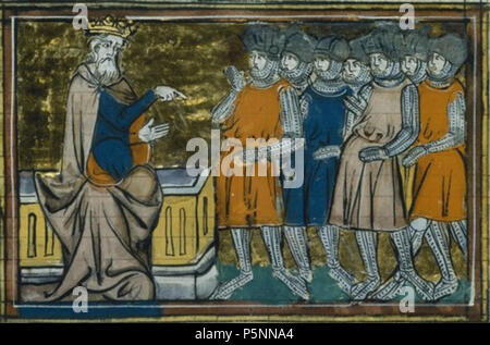 N/A. English : Baudouin IX de Flandre et les chevaliers . 1337. maître de fauvel 164 Baldwin I de Constantinople knights Banque D'Images