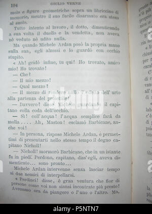N/A. Photo du livre 'Dalla Terra Alla Luna', imprimé en 1880. . Jules Verne (1828-1905) Noms alternatifs Jules Gabriel Verne écrivain français Description Date de naissance/Décès 8 Février 1828 24 mars 1905 Lieu de naissance/décès Nantes Amiens période de travail 1850- Contrôle d'autorité : Q33977 VIAF:76323989 ISNI:0000 0001 2140 0562 ULAN:500253402 RCAC:n:NLA79064013 35580378 407 WorldCat Dalla Terra alla Luna - 194 Banque D'Images
