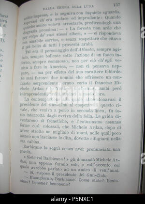 N/A. Photo du livre 'Dalla Terra Alla Luna', imprimé en 1880. . Jules Verne (1828-1905) Noms alternatifs Jules Gabriel Verne écrivain français Description Date de naissance/Décès 8 Février 1828 24 mars 1905 Lieu de naissance/décès Nantes Amiens période de travail 1850- Contrôle d'autorité : Q33977 VIAF:76323989 ISNI:0000 0001 2140 0562 ULAN:500253402 RCAC:n:NLA79064013 35580378 406 WorldCat Dalla Terra alla Luna - 157 Banque D'Images