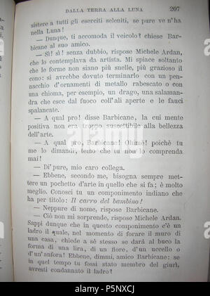 N/A. Photo du livre 'Dalla Terra Alla Luna', imprimé en 1880. . Jules Verne (1828-1905) Noms alternatifs Jules Gabriel Verne écrivain français Description Date de naissance/Décès 8 Février 1828 24 mars 1905 Lieu de naissance/décès Nantes Amiens période de travail 1850- Contrôle d'autorité : Q33977 VIAF:76323989 ISNI:0000 0001 2140 0562 ULAN:500253402 RCAC:n:NLA79064013 35580378 407 WorldCat Dalla Terra alla Luna - 207 Banque D'Images