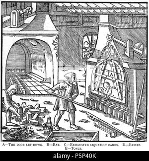 N/A. Illustration à partir de la gravure sur bois De re metallica de Georgius Agricola. C'est un 300dpi numérisation à partir de l'édition Dover 1950 de la Hoover 1913 Traduction de la référence 1556. Le Dover edition est légèrement plus petit que le format affiche Hoover (qui est un livre rare). Les gravures sur bois ont été recréés pour l'impression de 1913. Les noms de fichiers (à l'exception de la page de titre) indiquent le chapitre (2, 3, 5, etc.), suivie par le numéro séquentiel de l'illustration. 2 mai 2005, 06:55:48. TCO (talk) 222 Livre11-12 Banque D'Images