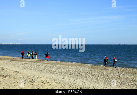 Promenade hivernale sur la plage entre Palavas les Flots et Maguelone. Villeneuve-lès-Maguelone. F 34 Banque D'Images