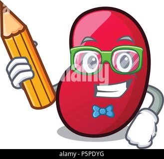 Jelly Bean cartoon caractère étudiant Illustration de Vecteur