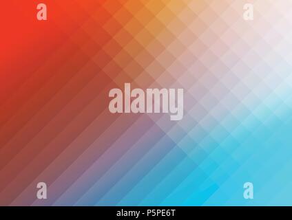 Tech résumé rouge et bleu de fond minimal avec des carrés. La conception de la géométrie vectorielle Illustration de Vecteur