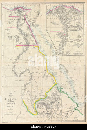 1858 Atlas de répartition Carte de l'Egypte, la Nubie, l'Abyssinie et la Mer Rouge - Geographicus - EgyptNubia-dispatch-1858. Banque D'Images