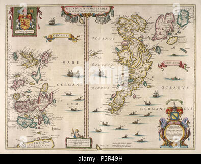 207 - Atlas Blaeu d'Écosse 1654 ORCADVM SCHETLANDIAE - et - l'Orkney et Shetland Banque D'Images