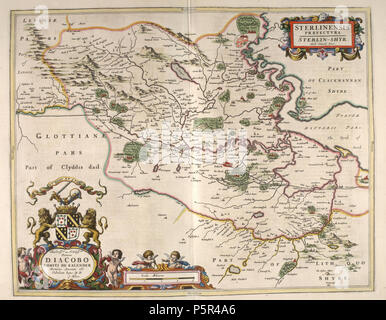 N/A. STERLINENSIS - Stirlingshire . 1654. 207 Blaeu Atlas Blaeu - d'Écosse 1654 - STERLINENSIS - Stirlingshire Banque D'Images