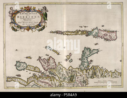 207 - Atlas Blaeu d'Écosse 1654 AEBUDAE - INSULAE - Les Hébrides Banque D'Images