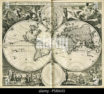 N/A. titre =Orbis Terrarum Nova et Accuratissima Tabula;size =47x57cm . 1700. Visscher, N 20 1700 Orbis Terrarum Visscher M. Banque D'Images