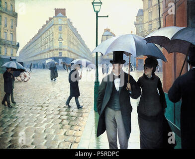 Rue de Paris ; Jour de pluie . Anglais : Rue de Paris, temps de pluie . 1877. N/A 263 rue de Paris Caillebotte Banque D'Images