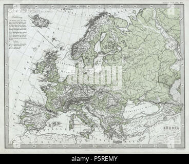 1862 Stieler carte physique de l'Europe - Geographicus - EuropaPhy-perthes-1862. Banque D'Images