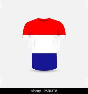 Men's T-shirt et l'icône de drapeau Croatie.fond fond Jersey col rond.Vue de face.les ombres et met en lumière les templates.maillot blanc mock up t Illustration de Vecteur