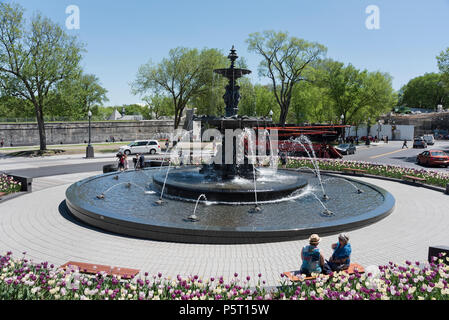 La Fontaine de Tourny, Rue Honore-Mercier, Québec, Canada Banque D'Images