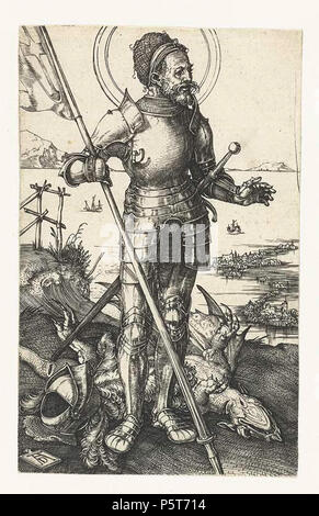 N/A. Anglais : St George à pied . 1502. Dürer 3835 St George à pied Banque D'Images