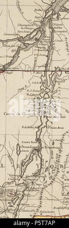 N/A. Anglais : c'est un détail de la carte source, représentant seulement la partie supérieure de la vallée de la rivière Hudson et de la vallée de Champlain jusqu'à Montréal. 1777. Louis Brion de la Tour (1756-1803), cartographe français Description tiroir, géographe et démographe Date de naissance/décès 1756 1803 Lieu de naissance/décès France France lieu de travail Paris contrôle d'autorité : Q3261362 VIAF:225405743 ISNI:0000 0001 0788 4281 RCAC:n2003071702 SELIBR:338705:107090481 SUDOC WorldCat 323 ChamplainValley1777 Banque D'Images