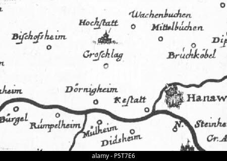 N/A. Deutsch : Ausschnitt aus der Merianschen Wetterau-Karte Dorfwüstung Groschlag mit der . 1655. Matthäus Merian (1593-1650) Noms alternatifs Matthäus Merian der Ältere ; programme Matthaeus Merian ; Matthias Merian Description Swiss copperplate graveur et éditeur Date de naissance/décès 22 Septembre 1593 19 juin 1650 Lieu de naissance/décès Basel Bad Schwalbach lieu de travail Suisse (Zurich, Bâle), la France (Nancy, Paris), Pays-Bas, Allemagne (Augsburg, Strasbourg, Stuttgart, Oppenheim, Francfort) contrôle d'autorité : Q57968 VIAF:32000392 ISNI:0000 0001 2126 6236 ULAN:500010137 RCAC:n50 Banque D'Images