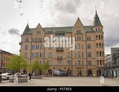 Bâtiment art nouveau dans le centre de Tampere, deuxième plus grande ville de Finlande Banque D'Images