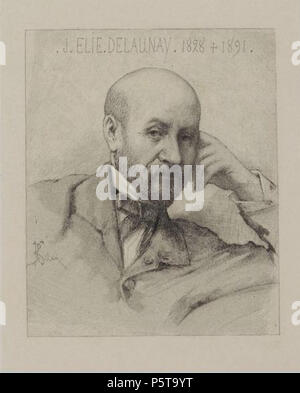 N/A. English : Gravure au burin représentant Jules-Élie Delaunay (1828-1891) et signée C[harles] Bellay. sd. Charles Bellay (1826-1900) 433 Delaunay par Bellay Banque D'Images
