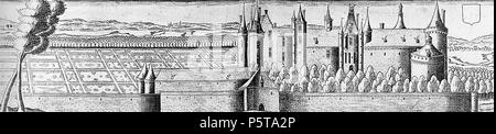 N/A. Deutsch : Stich mit der figure des Schlosses Javarzay à Chef-boutonne, Deux-Sèvres English : Gravure du château de Javarzay à Chef-boutonne, Deux-Sèvres . à partir de 16e siècle jusqu'à la 17e siècle. Claude Chastillon (1559-1616) Noms alternatifs Claude Chatillon ; Claude Châtillon Description architecte, ingénieur civil, et le dessinateur topographe Date de naissance/décès 1559 ou 1560 27 avril 1616 Lieu de naissance/décès Châlons-en-Champagne Paris lieu de travail France contrôle d'autorité : Q1096583 VIAF:17524239 ISNI:0000 0000 8687 4999 ULAN:500028298 RCAC:nr94005144 CHASTILLO:WGA Banque D'Images