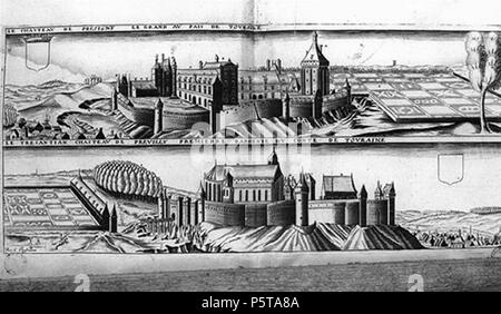 N/A. Deutsch : Stich mit der Ansicht des Schlosses Le Grand-Presigny, Indre-et-Loire, Frankreich English : gravure avec le château du Grand-Pressigny, Indre-et-Loire, France . circa 1641. Claude Chastillon (1559-1616) Noms alternatifs Claude Chatillon ; Claude Châtillon Description architecte, ingénieur civil, et le dessinateur topographe Date de naissance/décès 1559 ou 1560 27 avril 1616 Lieu de naissance/décès Châlons-en-Champagne Paris lieu de travail France contrôle d'autorité : Q1096583 VIAF:17524239 ISNI:0000 0000 8687 4999 ULAN:500028298 RCAC:nr94005144:WGA, Claude CHASTILLON Wo Banque D'Images