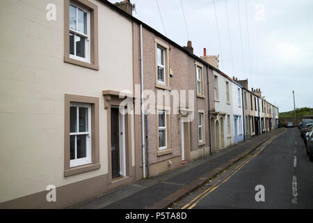 Deux vieux de deux mill houses traditionnels dans la rue Mill Whitehaven Cumbria England UK Banque D'Images