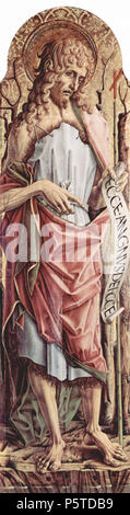 Deutsch : Hauptaltar des dômes von Ascoli, Polyptychon, innere linke : Tafel Hl. Johannes der Täufer 1473. N/A 274 Carlo Crivelli 046 Banque D'Images