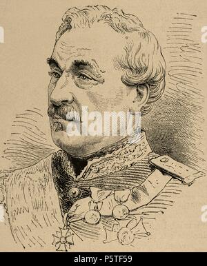 Charles Cousin-Montauban (1796-1878). Général et homme d'État français. Dans la gravure Illustration espagnole et américaine, 1870. Banque D'Images