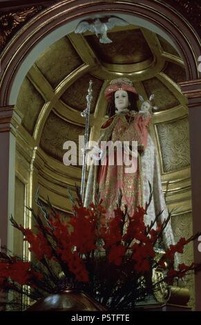 VIRGEN PEREGRINA - SIGLO XIX. Emplacement : IGLESIA DE LA PEREGRINA, PONTEVEDRA, ESPAGNE. Banque D'Images