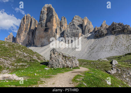 Tre Cime di Lavaredo, Dolomites, le Tyrol du Sud, Bolzano, Italie, Europe, Sexten Banque D'Images