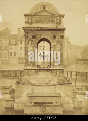 [La façade est de la Fontaine des Innocents] / [Fontaine des Innocents, Paris] ; Charles Marville (Français, 1813 - 1879) ; Paris, France ; 1856 ; ; à l'albumine argentique 41,8 x 37,9 cm (16 x 14 7/16 15/16 in.) ; 84.XM.346,5 327 Charles Marville, La façade est de la Fontaine des Innocents, 1856 Banque D'Images