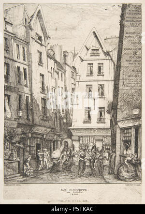 Rue aux Halles (Rue Pirouette Pirouette aux Halles, Paris, après Laurence) 1860. Copie après Louis-Marie Laurence (Français, 1811-1886) 328, rue Charles Meryon aux Halles, 1860 Pirouette Banque D'Images